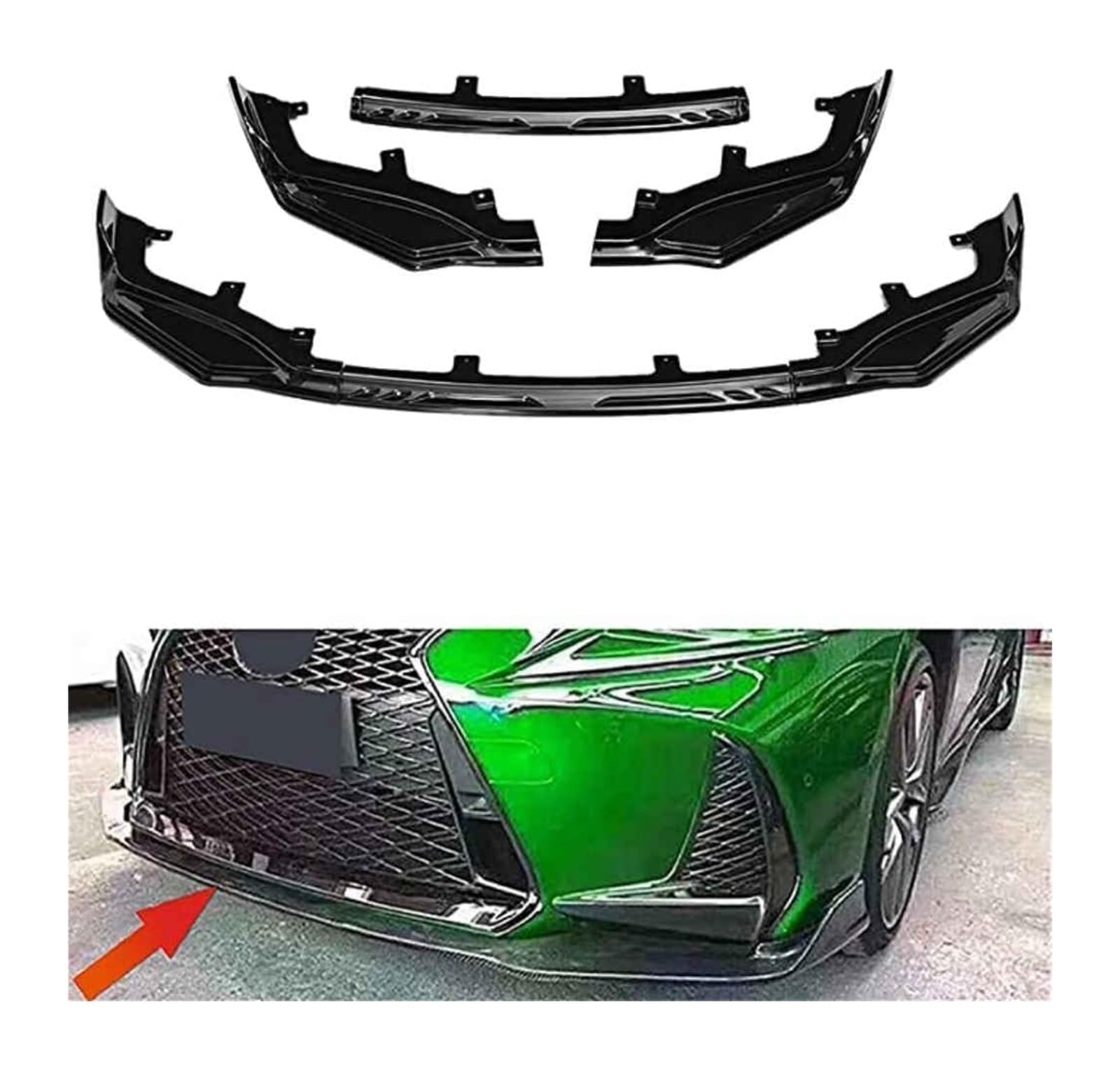 Frontstoßstange Spoiler Für IS200t IS300 IS350 F-Sport 2017-2020 Frontstoßstange Lippe Kinnspoiler Carbon Look Frontdiffusor Diffusor Normal-C Matt(BGlossy) von LADPZJNW