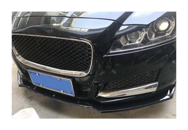 Frontstoßstange Spoiler Für Jaguar Für XF 2016 2017 2018 Tuning Teile Frontschürze Kinn Lip Spoiler Splitter Spoiler Auto Front Spoiler(Carbon look) von LADPZJNW