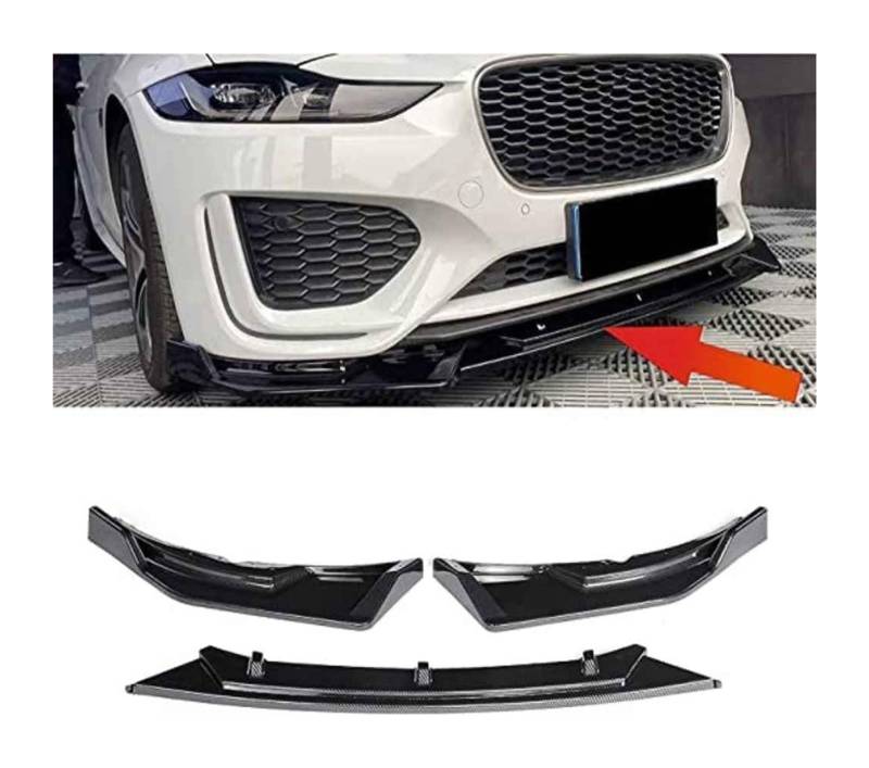 Frontstoßstange Spoiler Für Jaguar XE 2020-2021 Frontspoilerlippe Kinnspoiler Carbon Fiber Look Frontdiffusor Diffusor Normal-A Carbon Fiber von LADPZJNW