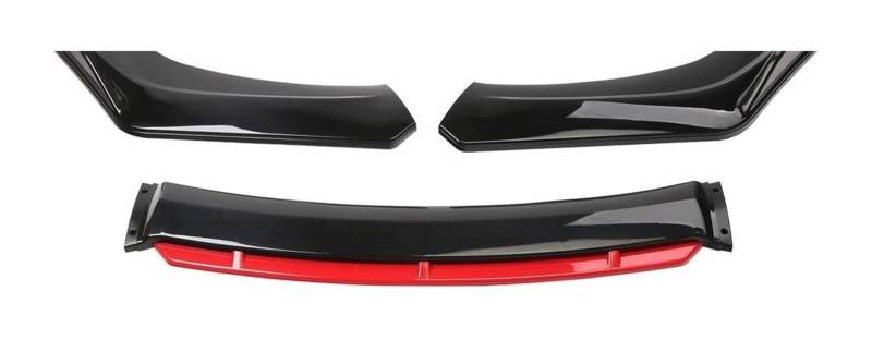 Frontstoßstange Spoiler Für M&ITSUBISHI Für Lancer 2008-2017 Seite Spoiler Splitter Diffusor Körper Kit Guards Deflektor Auto Front Spoiler 4PCS(Black Red) von LADPZJNW