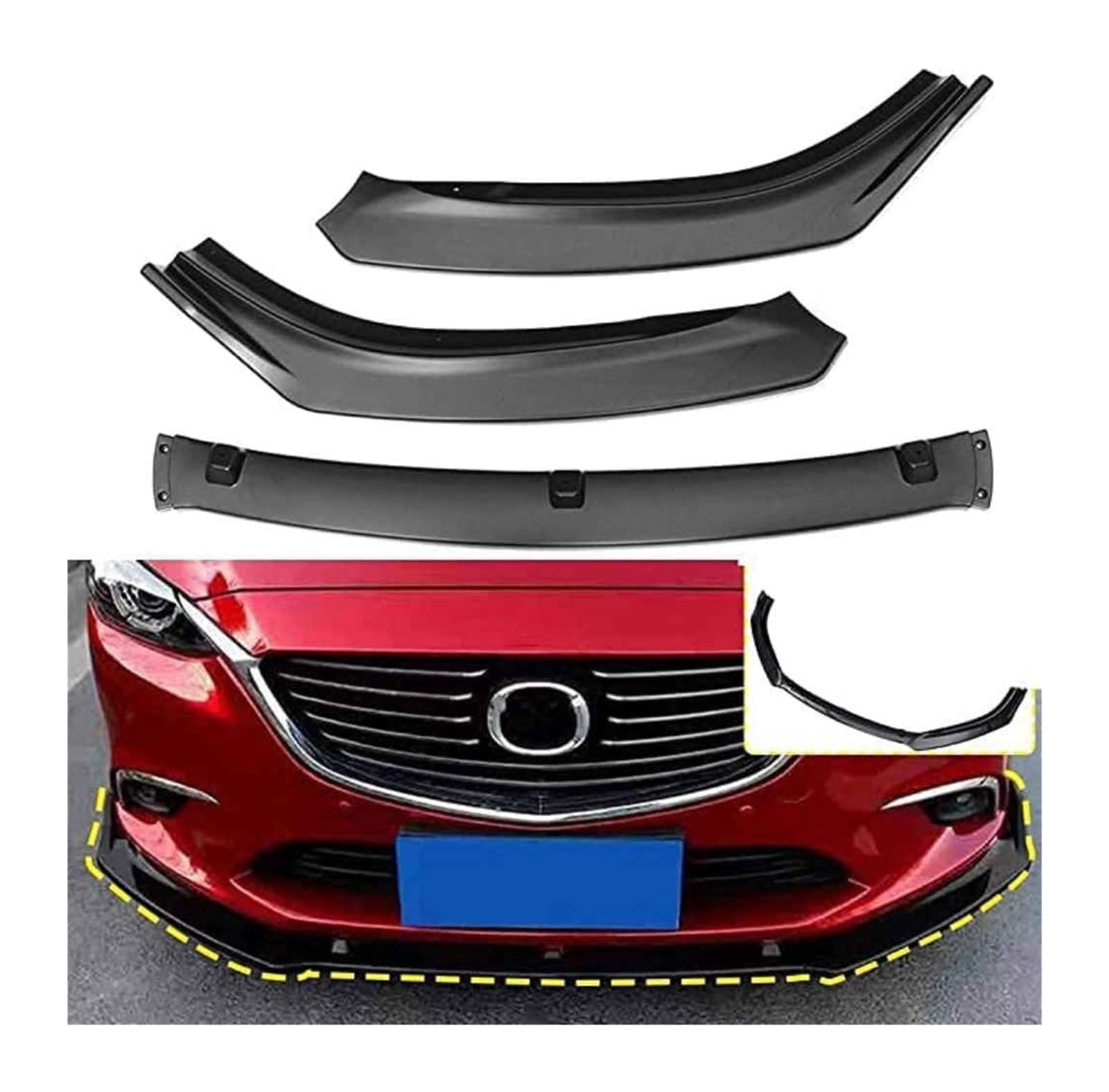 Frontstoßstange Spoiler Für Mazda 6 Für Atenza 2014-2018 Frontschürze Lippe Kinn Spoiler Carbon Look Front Diffusor Diffusor Normal-C Matt(CMatte) von LADPZJNW