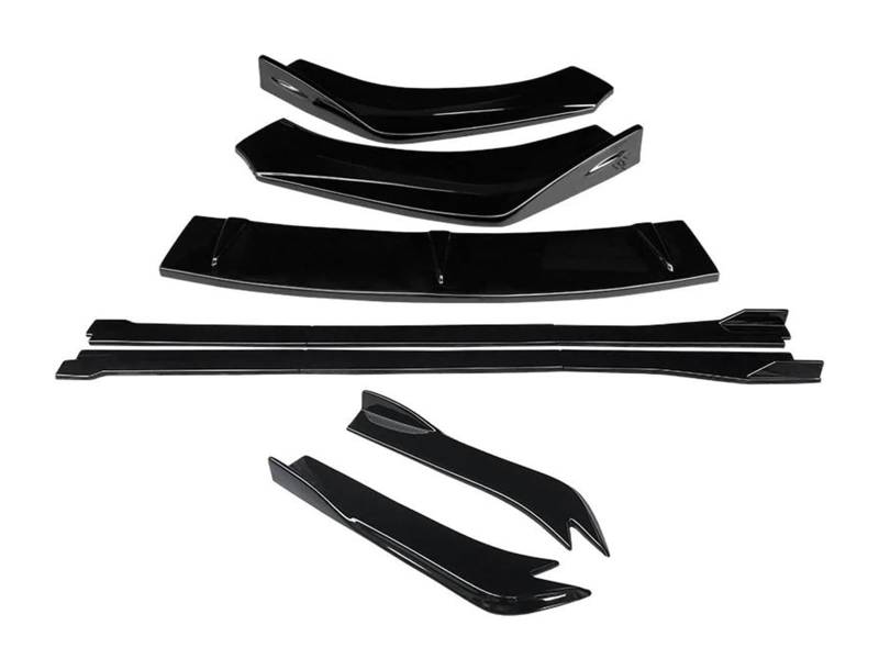 Frontstoßstange Spoiler Für RS7 2014-2016 Auto Front Stoßstange Splitter Lip Body Kit Spoiler Seite Röcke Extensions Hinten Wrap Winkel Seite Schritt Rock(Gloss Black) von LADPZJNW