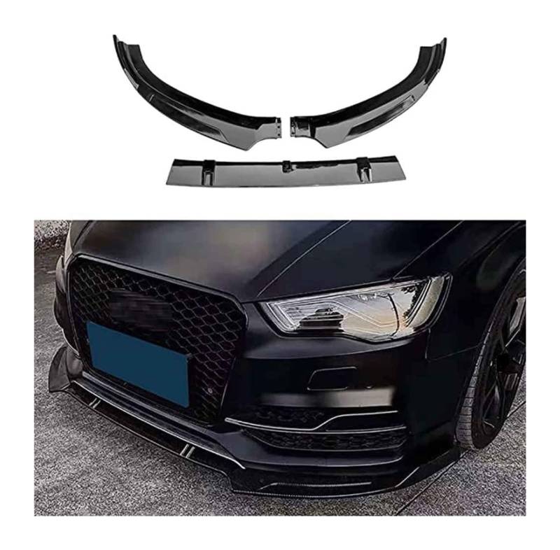 Frontstoßstange Spoiler Für S3 A3 Frontstoßstange Lip Chin Spoiler Carbon Look Frontdiffusor Diffusor Normal-B Glänzende Auto-Frontspoiler(BGlossy) von LADPZJNW