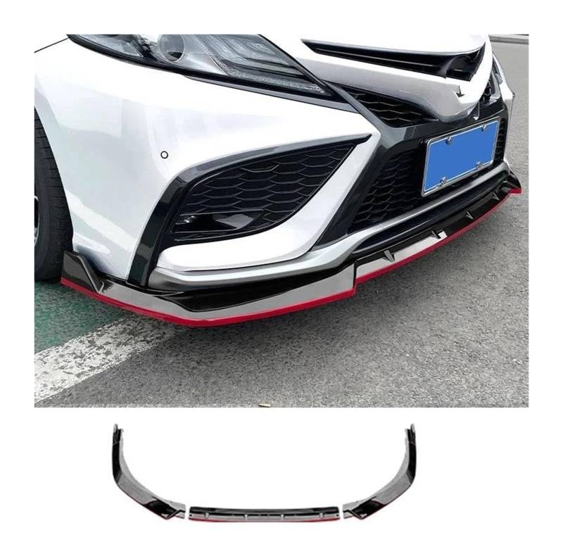 Frontstoßstange Spoiler Für T&oyota Für Camry SE Für XSE 2021-2023 Frontschürze Lip Body Kit Spoiler Abdeckung Trim Splitter Spoiler Auto Front Spoiler 3PCS(Schwarz) von LADPZJNW