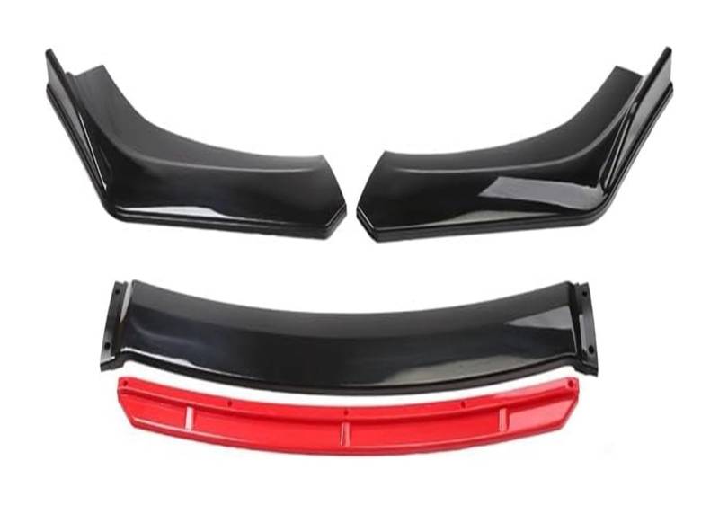 Frontstoßstange Spoiler Universal Front Bumper Spoiler Lippen Auto Stoßstange Lip Schutz Kinn Diffusor Body Kits Auto Externes Zubehör(Black with red) von LADPZJNW