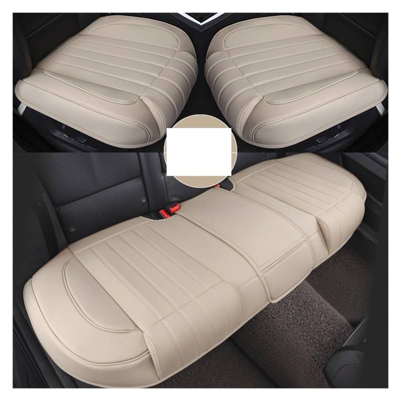 LADPZJNW Autositzbezüge Atmungsaktives PU-Leder-Autositzbezug-Set, universelles Autositzkissen-Schutzmattenpolster für Autositze. Sitzbezügesets(Beige,Set of seat Covers) von LADPZJNW