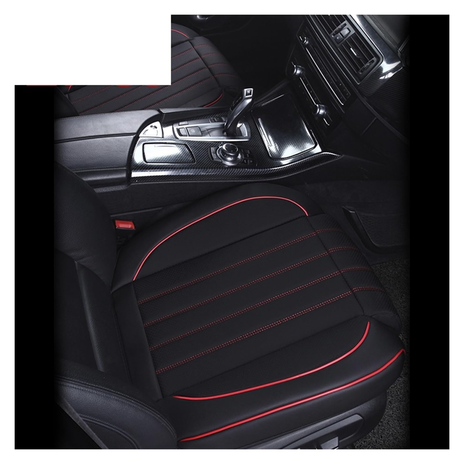 LADPZJNW Autositzbezüge Atmungsaktives PU-Leder-Autositzbezug-Set, universelles Autositzkissen-Schutzmattenpolster für Autositze. Sitzbezügesets(Schwarz,2 pcs Front seat Covers) von LADPZJNW