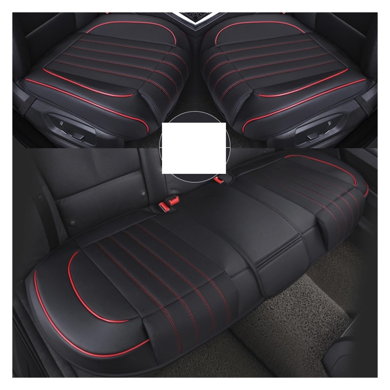 LADPZJNW Autositzbezüge Atmungsaktives PU-Leder-Autositzbezug-Set, universelles Autositzkissen-Schutzmattenpolster für Autositze. Sitzbezügesets(Schwarz,Set of seat Covers) von LADPZJNW