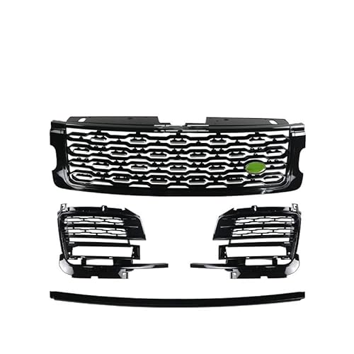 LADPZJNW Autositzbezüge Auto Autoteile Hochwertiger Tuning-Front-ABS-Mittelgrill Für L&and Rover Für Range Rover Für Vogue Für SVA 2018-2020 Sitzbezügesets(Black 1 Set of 4) von LADPZJNW