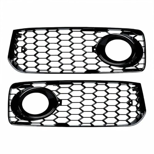 LADPZJNW Autositzbezüge Auto Frontstoßstange Nebelscheinwerfer Lampe Kühlergrill Grillabdeckung Mesh Honeycomb Hex Für A5 Für S-Linie Für S5 Für B8 Für RS5 2008-2011 Sitzbezügesets(Black Aperture) von LADPZJNW