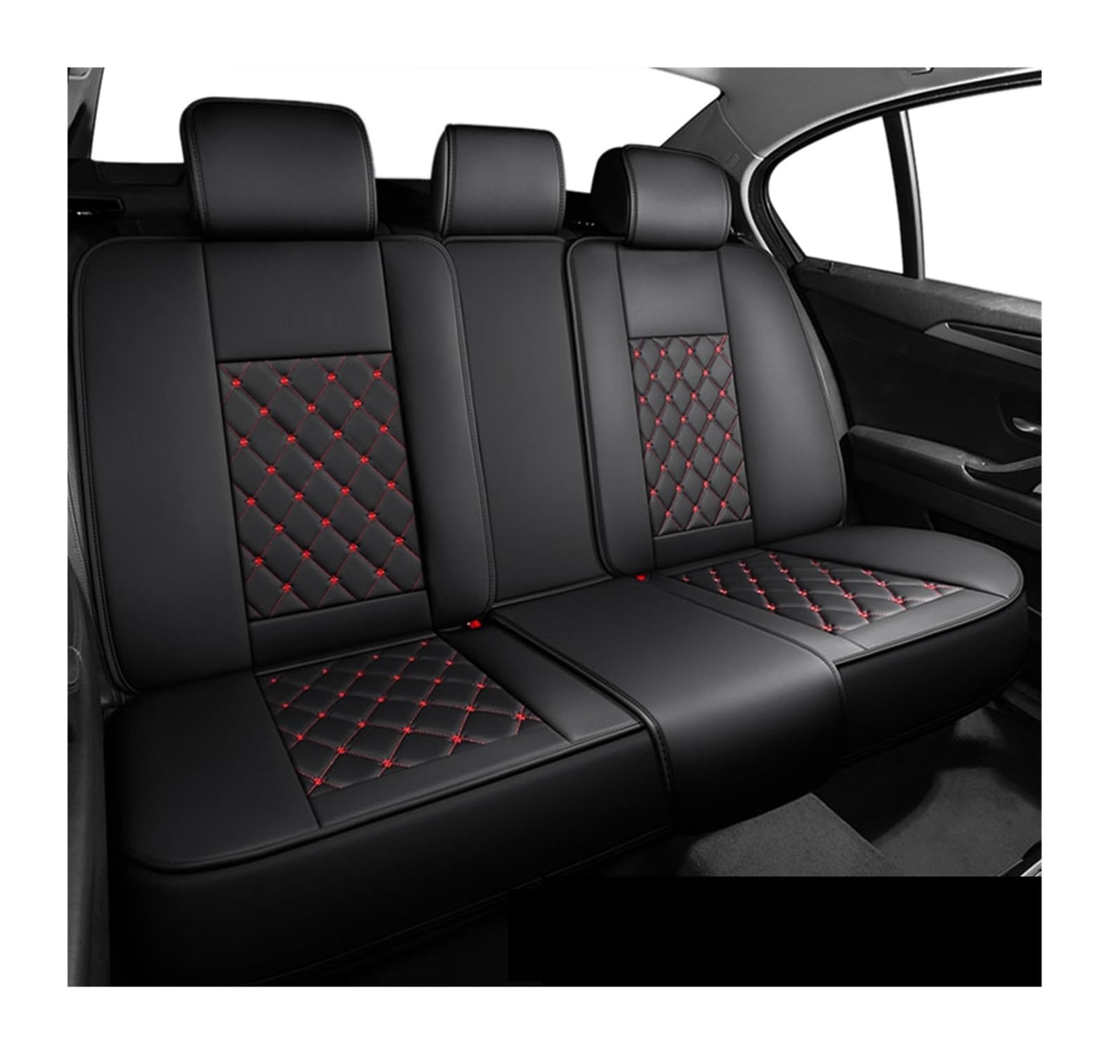 LADPZJNW Autositzbezüge Autositzbezüge, komplettes Set, Vier Jahreszeiten, universelle Lederbekleidung für die meisten Automodelle, Thing Auto Cushion. Sitzbezügesets(rot,Set of seat Covers) von LADPZJNW