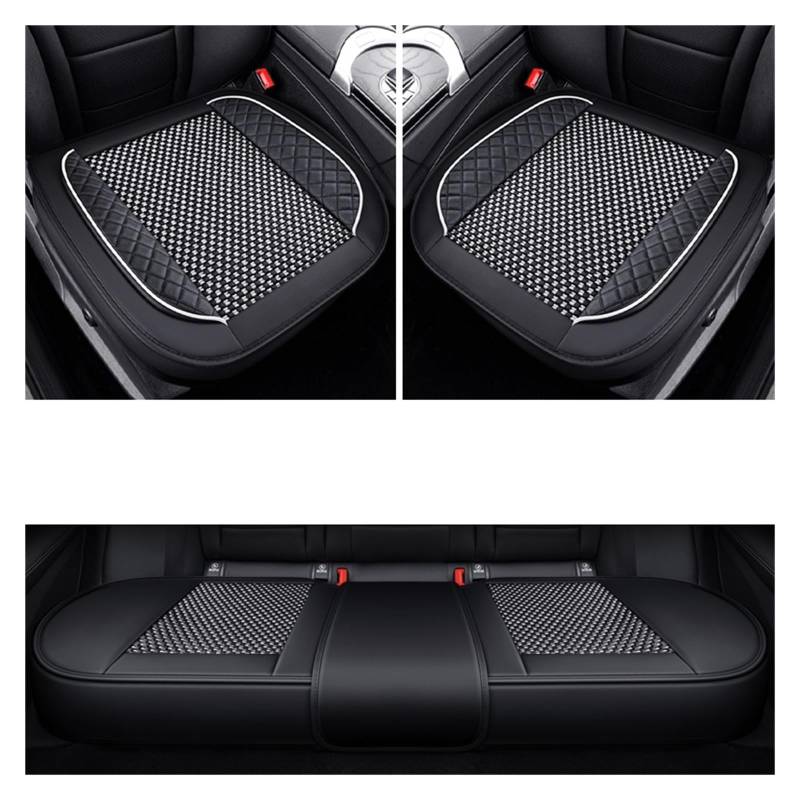 LADPZJNW Autositzbezüge Autositzbezug, atmungsaktives Leder, Eisseide, Autositzkissen-Schutzpolster, Vorderpolster. Sitzbezügesets(Black White,Set of seat Covers) von LADPZJNW