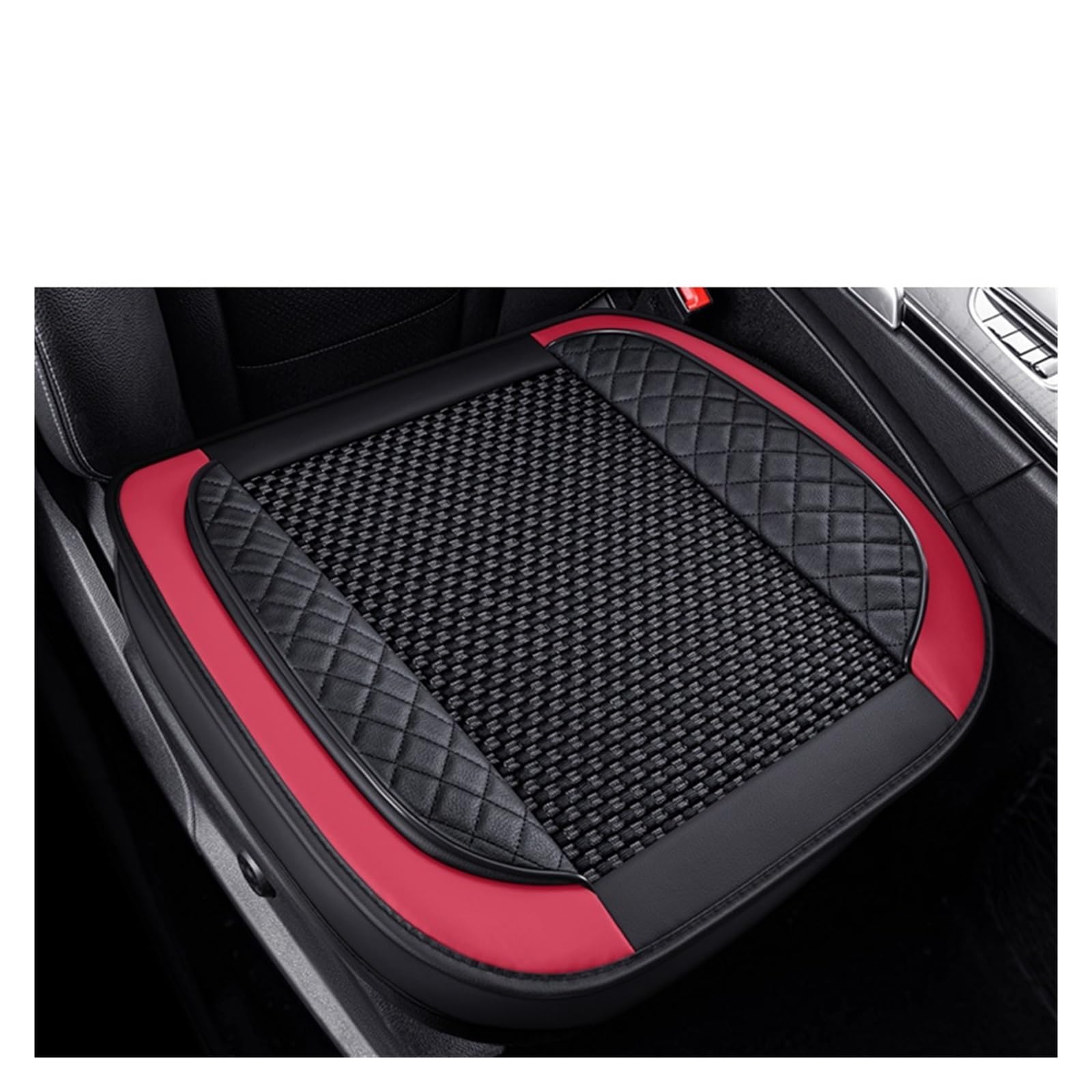 LADPZJNW Autositzbezüge Autositzbezug, atmungsaktives Leder, Eisseide, Autositzkissen-Schutzpolster, Vorderpolster. Sitzbezügesets(rot,1xFront Seat Covers) von LADPZJNW