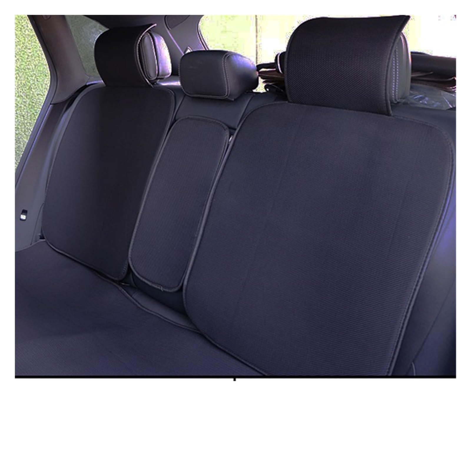 LADPZJNW Autositzbezüge Autositzbezug, ausgehöhlt, luftdurchlässig, universelles Autositzkissen, gemütlich, cool, Autositz-Umhang für Schutz. Sitzbezügesets(Schwarz,1xRear Seat Covers) von LADPZJNW