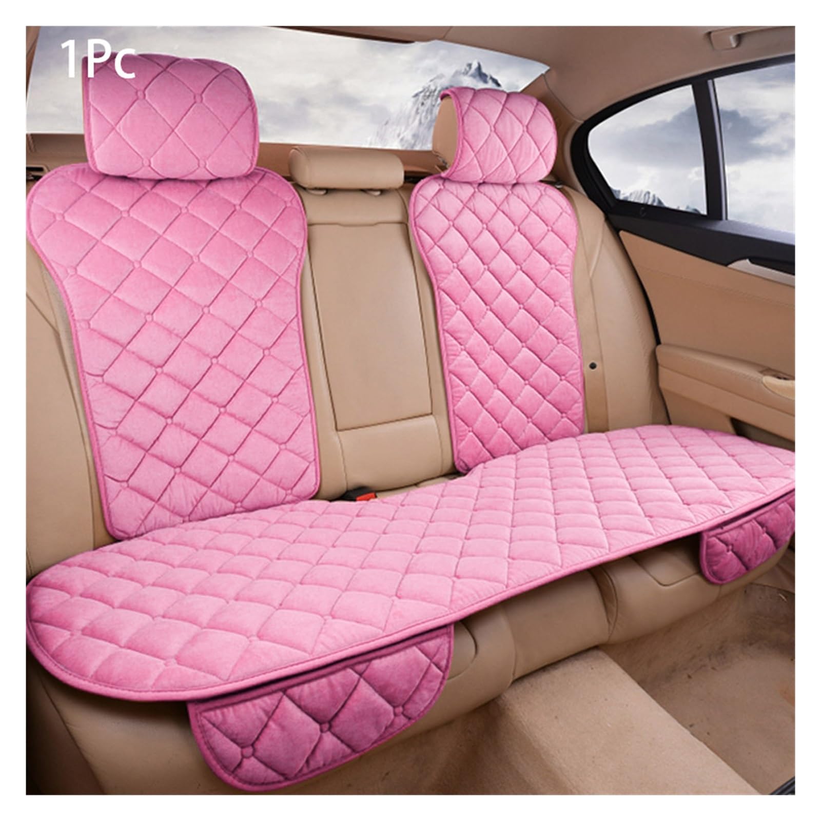 LADPZJNW Autositzbezüge Autositzbezug-Set, universelles rosa Sitzkissen, Autositzschutzmatte, Autobezüge. Sitzbezügesets(Rosa,1xRear Seat Covers) von LADPZJNW