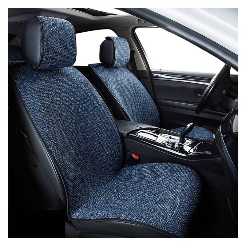 LADPZJNW Autositzbezüge Autositzbezug mit Rückenbezug, Sommer, schweißfest, Sitzkissen, atmungsaktiv. Sitzbezügesets(Blau,2xFront Seat Covers) von LADPZJNW