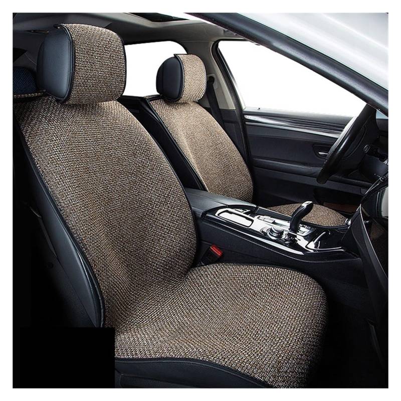 LADPZJNW Autositzbezüge Autositzbezug mit Rückenbezug, Sommer, schweißfest, Sitzkissen, atmungsaktiv. Sitzbezügesets(Braun,2xFront Seat Covers) von LADPZJNW