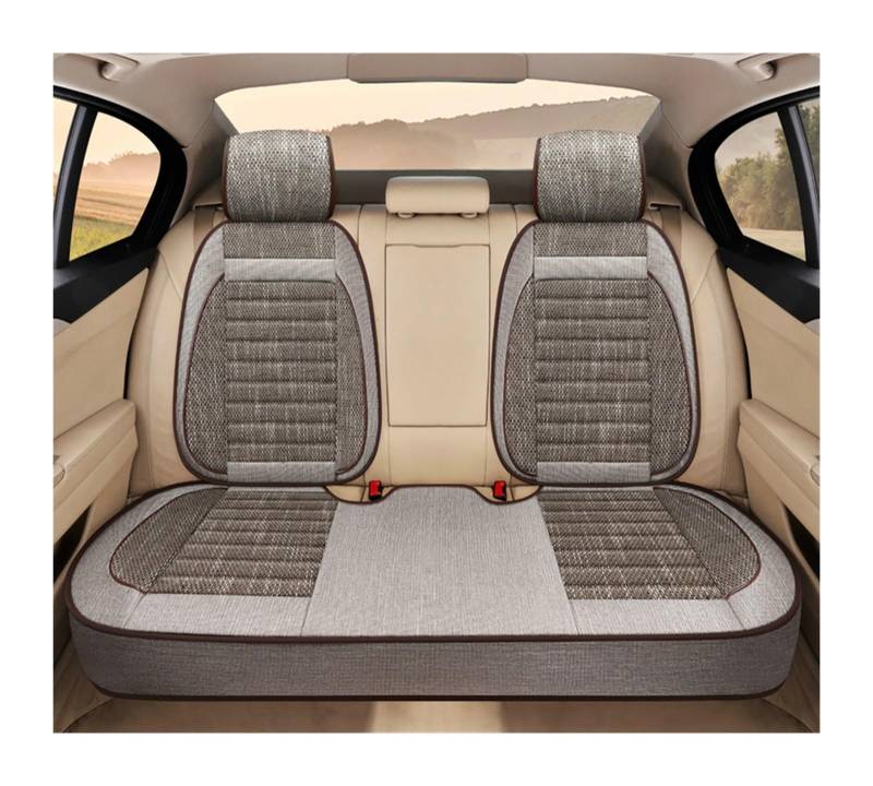 LADPZJNW Autositzbezüge Autositzkissen Autositzschutz Four Seasons Universal Autositzkissen Auto vorne. Sitzbezügesets(Beige,1xRear Seat Covers) von LADPZJNW