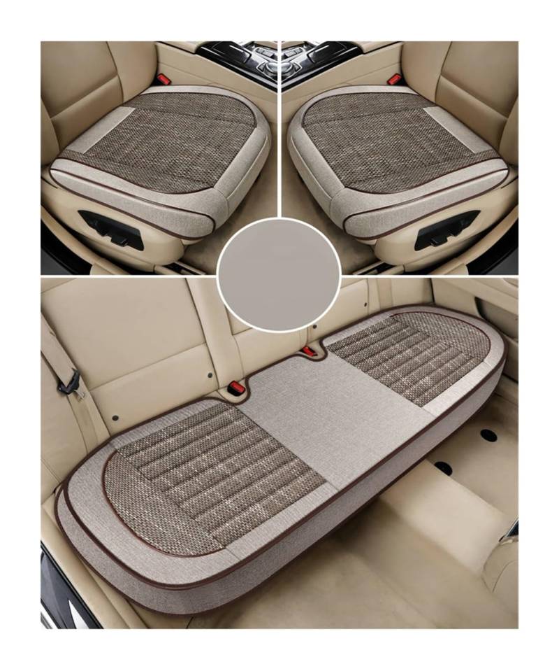 LADPZJNW Autositzbezüge Autositzkissen Autositzschutz Four Seasons Universal Autositzkissen Auto vorne. Sitzbezügesets(Beige,Set of seat Covers) von LADPZJNW