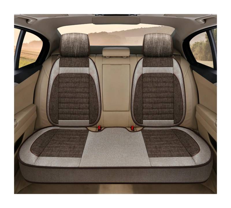 LADPZJNW Autositzbezüge Autositzkissen Autositzschutz Four Seasons Universal Autositzkissen Auto vorne. Sitzbezügesets(Braun,1xRear Seat Covers) von LADPZJNW