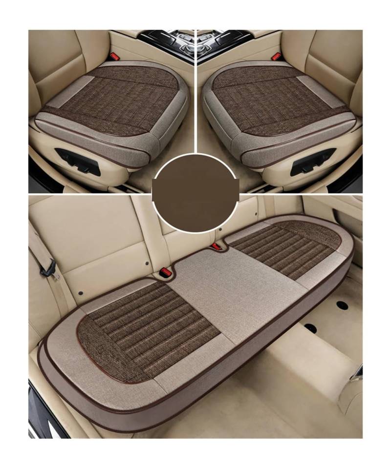 LADPZJNW Autositzbezüge Autositzkissen Autositzschutz Four Seasons Universal Autositzkissen Auto vorne. Sitzbezügesets(Braun,Set of seat Covers) von LADPZJNW