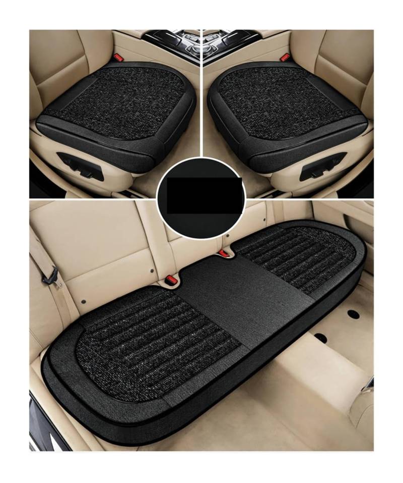 LADPZJNW Autositzbezüge Autositzkissen Autositzschutz Four Seasons Universal Autositzkissen Auto vorne. Sitzbezügesets(Schwarz,Set of seat Covers) von LADPZJNW