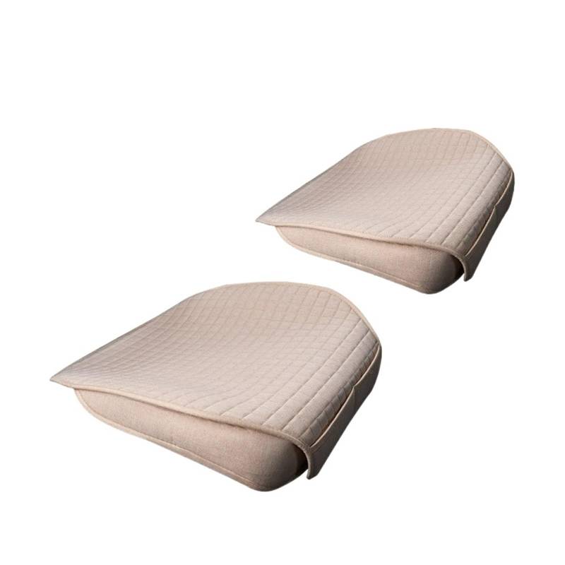 LADPZJNW Autositzbezüge Autositzkissen-Schutzpolster, Vorderpolster, passend für die meisten Autos, atmungsaktive Eisseide. Sitzbezügesets(Beige,2xFront Seat Covers) von LADPZJNW