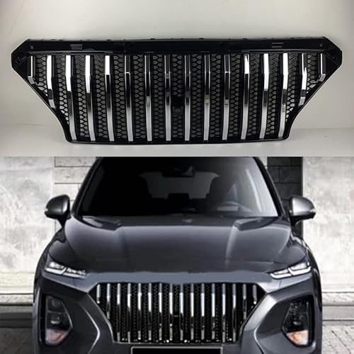 LADPZJNW Autositzbezüge Car Front Racing Kühlergrill Santa Fe UND Kühlergrill Zubehör Für H&yundai for Santa Für ZB 2019-2020 Sitzbezügesets(Schwarz) von LADPZJNW