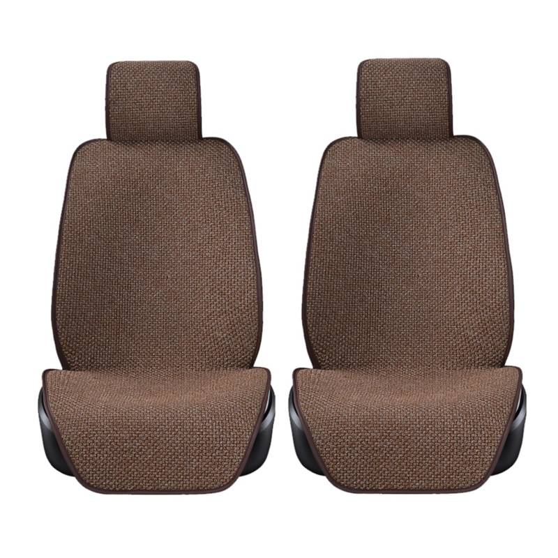 LADPZJNW Autositzbezüge Flachs-Autositzbezug, große Größe, Leinen, Sitzkissen, Matte, waschbar, mit Rückenlehne. Sitzbezügesets(Braun,2xHigh Back Seat Covers) von LADPZJNW