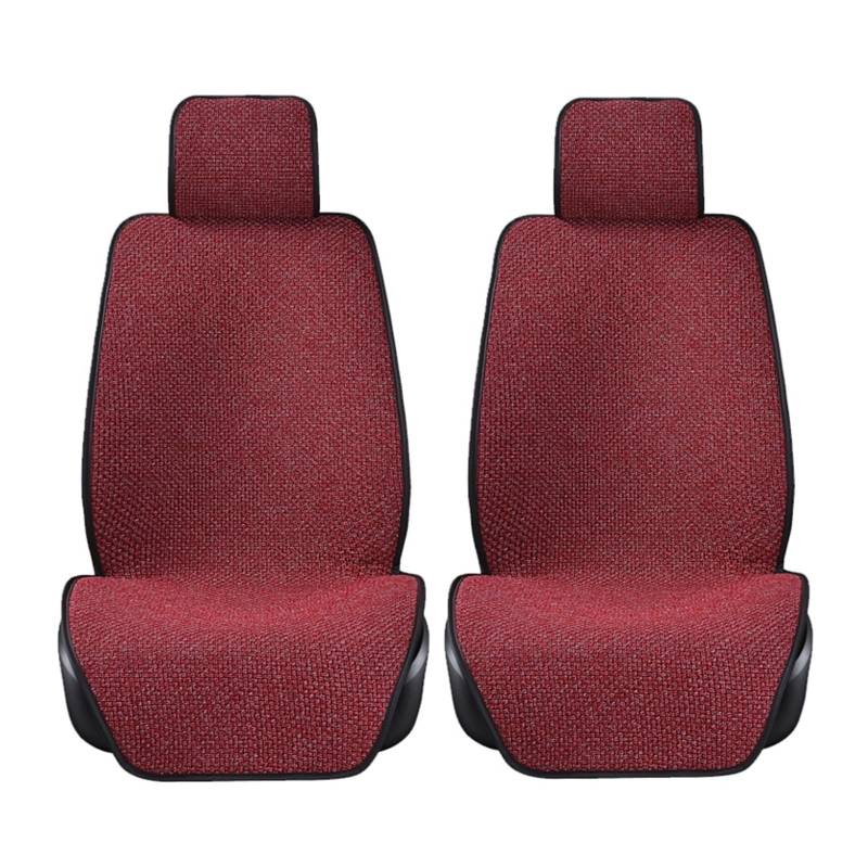 LADPZJNW Autositzbezüge Flachs-Autositzbezug, große Größe, Leinen, Sitzkissen, Matte, waschbar, mit Rückenlehne. Sitzbezügesets(rot,2xHigh Back Seat Covers) von LADPZJNW