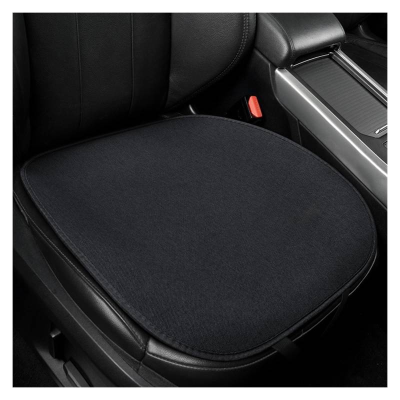 LADPZJNW Autositzbezüge Flax Autositzbezug, atmungsaktiv, Leinenstoff, vorne und hinten, Kissenschutz, Matte, universell einsetzbar. Sitzbezügesets(Schwarz,1xFront Seat Covers) von LADPZJNW