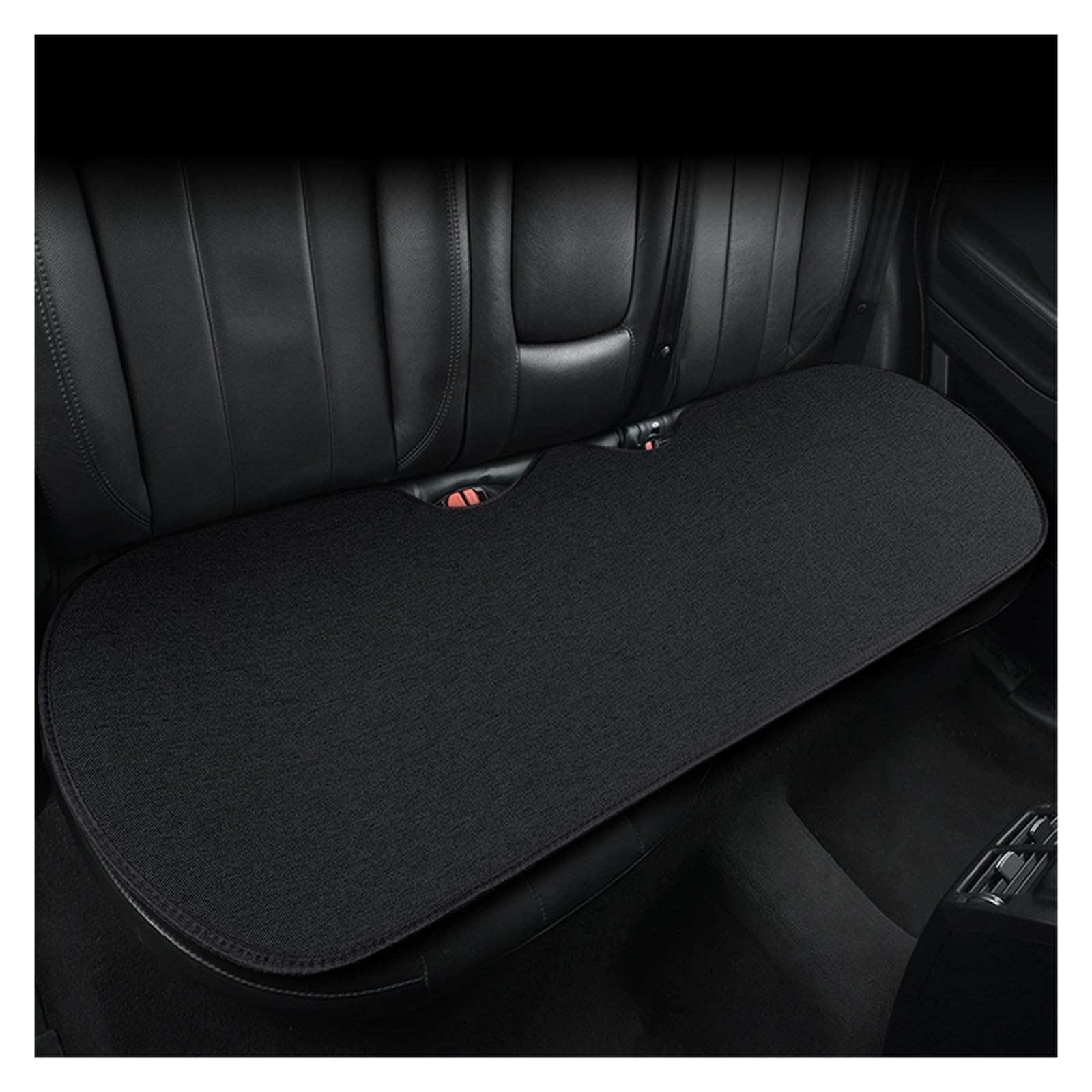 LADPZJNW Autositzbezüge Flax Autositzbezug, atmungsaktiv, Leinenstoff, vorne und hinten, Kissenschutz, Matte, universell einsetzbar. Sitzbezügesets(Schwarz,1xRear Seat Covers) von LADPZJNW