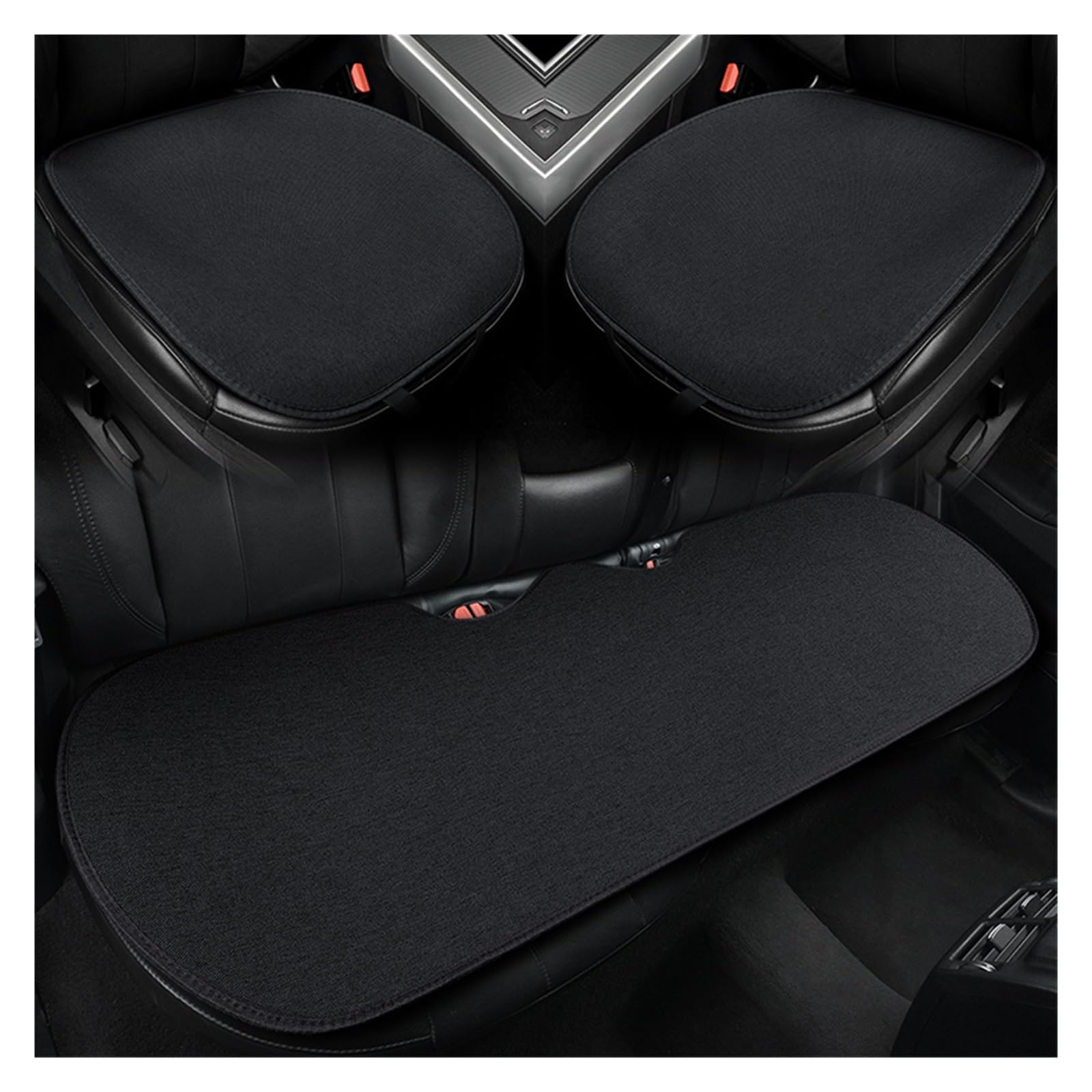 LADPZJNW Autositzbezüge Flax Autositzbezug, atmungsaktiv, Leinenstoff, vorne und hinten, Kissenschutz, Matte, universell einsetzbar. Sitzbezügesets(Schwarz,Set of seat Covers) von LADPZJNW