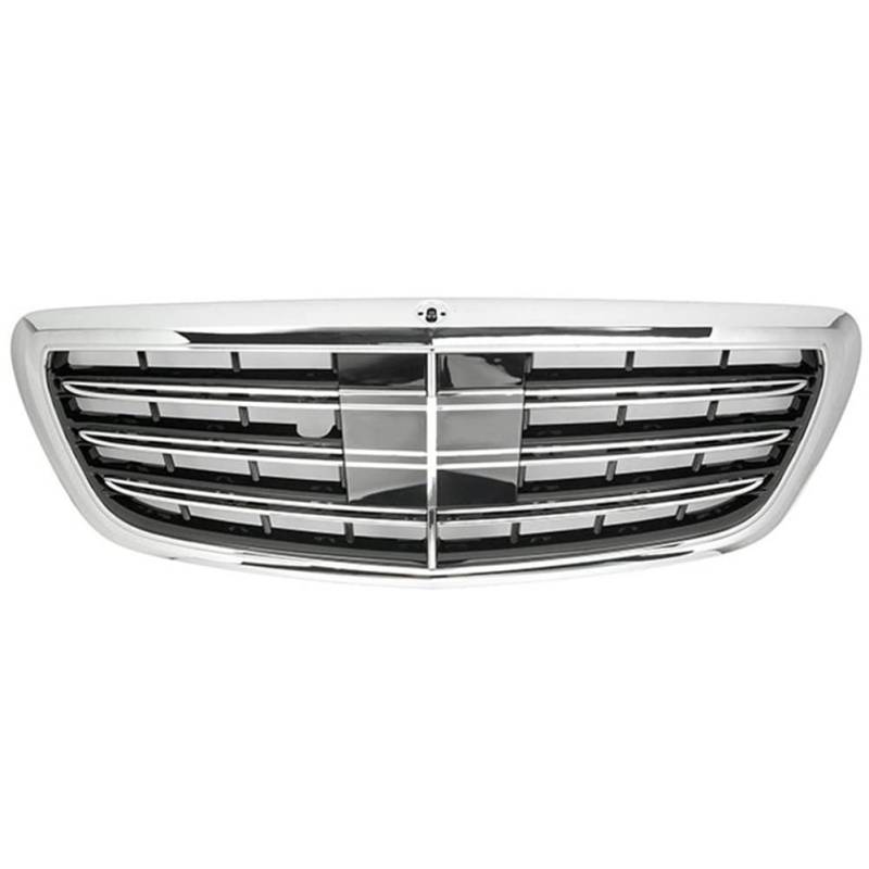 LADPZJNW Autositzbezüge Front-Racing-Center-Kühlergrill Stoßstangengrill Für M&ercedes Für B&ENZ Für S-Klasse Für W222 2014-2019 Sitzbezügesets(Chrom) von LADPZJNW