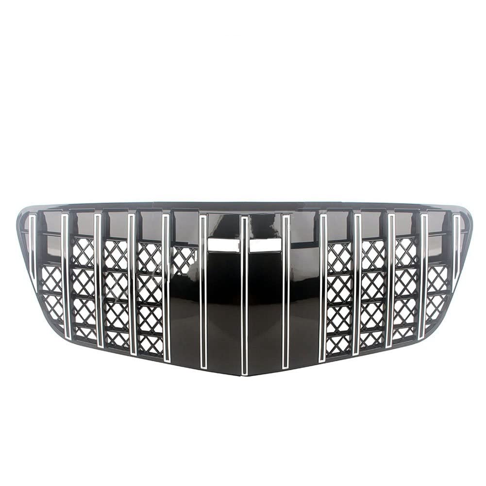 LADPZJNW Autositzbezüge Frontgrill GTR Style Grills Bumper Für M&ercedes Für B&ENZ Für E-Klasse Für W211 Für E200 Für E240 Für E320 2007-2009 Sitzbezügesets(Chrom) von LADPZJNW