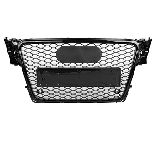 LADPZJNW Autositzbezüge Für A4 Für B8 Für S4 Für S-Line 2009-2012 Vorderer Racing-Grill, Waben-Stoßfänger, Motorgitterschutz Sitzbezügesets(All Black Black Logo) von LADPZJNW