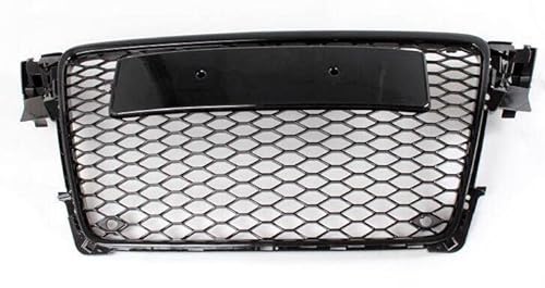 LADPZJNW Autositzbezüge Für A4 Für B8 Für S4 Für S-Line 2009-2012 Vorderer Racing-Grill, Waben-Stoßfänger, Motorgitterschutz Sitzbezügesets(Black Chrome Logo) von LADPZJNW