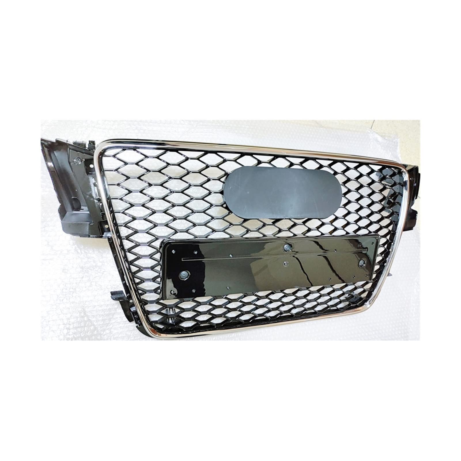 LADPZJNW Autositzbezüge Für A5 Für S5 Für Sline 2008-2011 Frontstoßstange Racing Grill Honeycomb Hood Mesh Grids Sitzbezügesets(Chrome Frame) von LADPZJNW