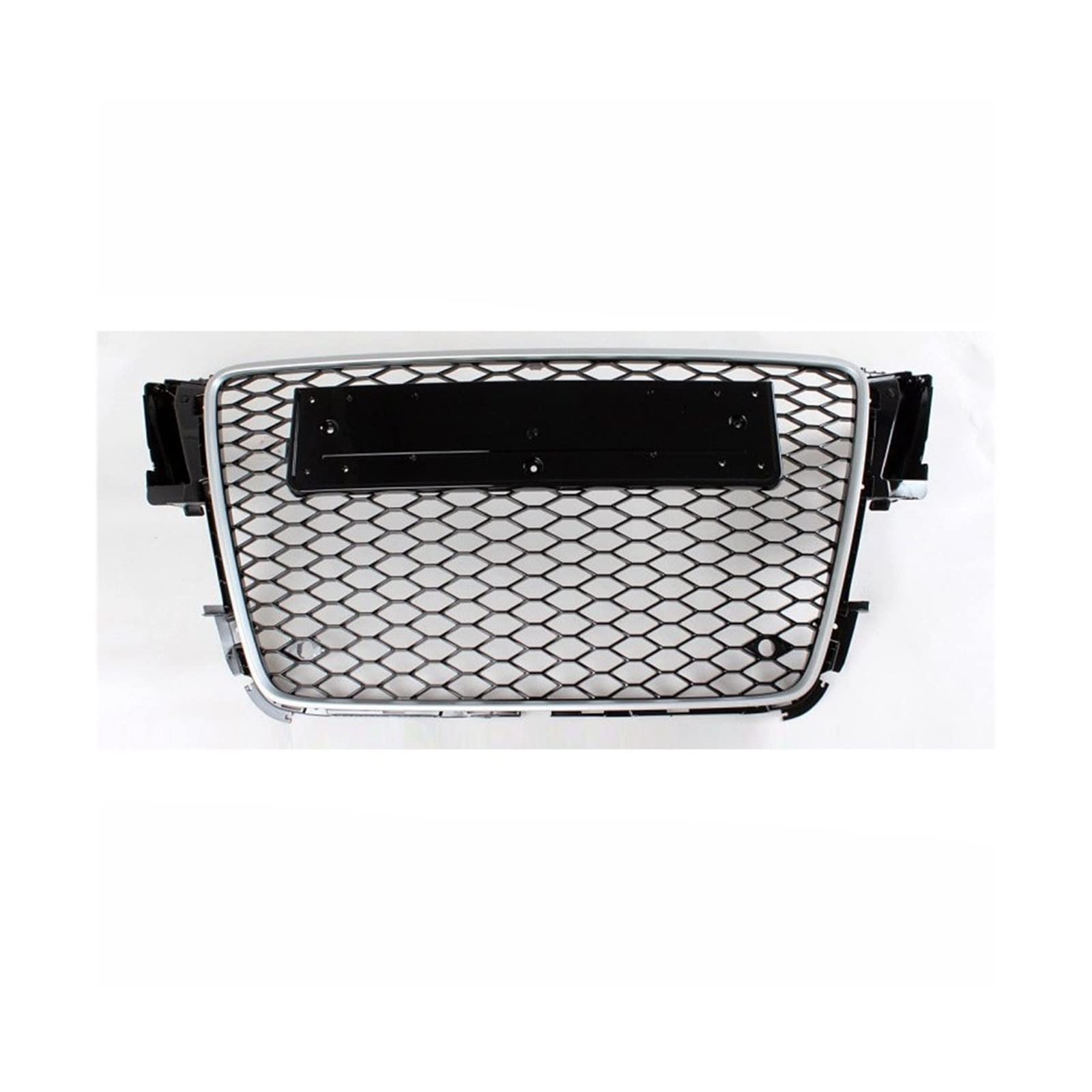 LADPZJNW Autositzbezüge Für A5 Für S5 Für Sline 2008-2011 Frontstoßstange Racing Grill Honeycomb Hood Mesh Grids Sitzbezügesets(Silver Frame) von LADPZJNW