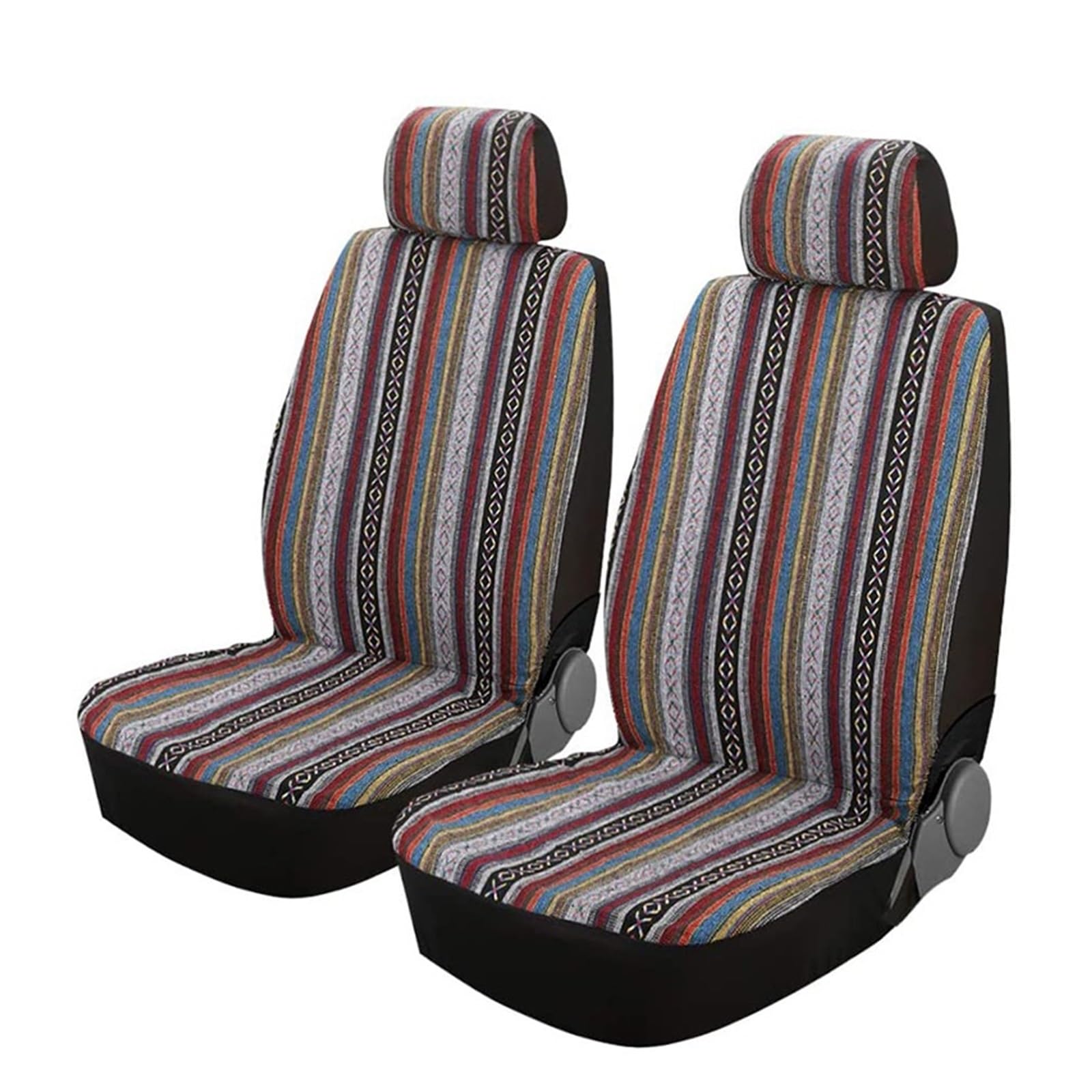 LADPZJNW Autositzbezüge Für Autoschutz, Universal-Autositzbezüge-Set, Mehrfarbig, Ethno-Stil, langlebig, Schalensitzbezug. Sitzbezügesets(2pc Front Seat) von LADPZJNW