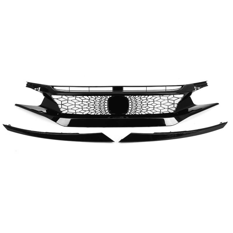 LADPZJNW Autositzbezüge Für C&ivic 2016-2021 Honeycomb Mesh Frontgrill Light Eyebrow Set Frontstoßstange Racing Grill Scheinwerfer Eyelid Sitzbezügesets von LADPZJNW