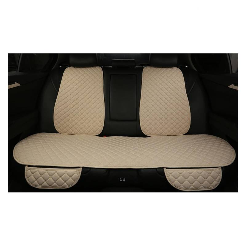 LADPZJNW Autositzbezüge Für Flachs-Autositzbezüge, atmungsaktiv, vorne/hinten, separater Rückenlehnen-Sitzbezug, Leinen. Sitzbezügesets(Beige,1 PCS Rear Seat Covers) von LADPZJNW