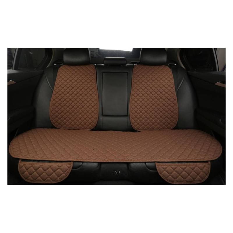 LADPZJNW Autositzbezüge Für Flachs-Autositzbezüge, atmungsaktiv, vorne/hinten, separater Rückenlehnen-Sitzbezug, Leinen. Sitzbezügesets(Coffee,1 PCS Rear Seat Covers) von LADPZJNW