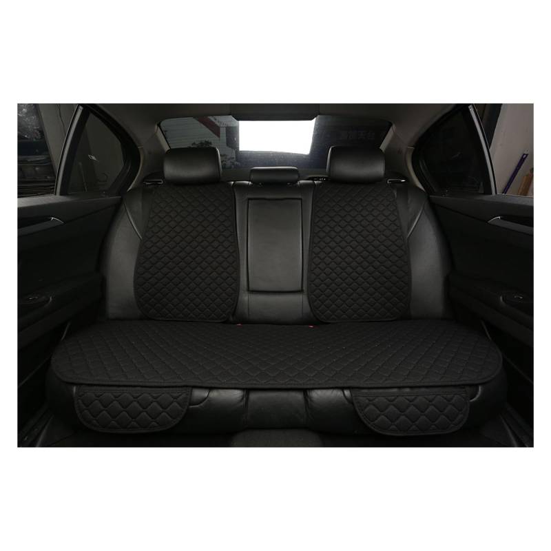 LADPZJNW Autositzbezüge Für Flachs-Autositzbezüge, atmungsaktiv, vorne/hinten, separater Rückenlehnen-Sitzbezug, Leinen. Sitzbezügesets(Schwarz,1 PCS Rear Seat Covers) von LADPZJNW