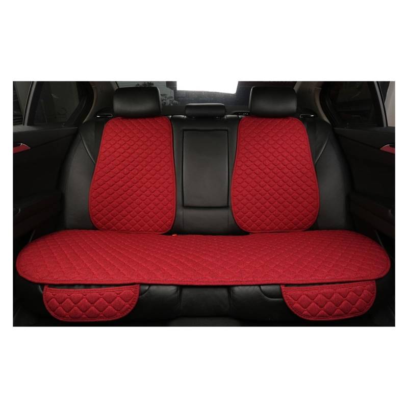 LADPZJNW Autositzbezüge Für Flachs-Autositzbezüge, atmungsaktiv, vorne/hinten, separater Rückenlehnen-Sitzbezug, Leinen. Sitzbezügesets(rot,1 PCS Rear Seat Covers) von LADPZJNW