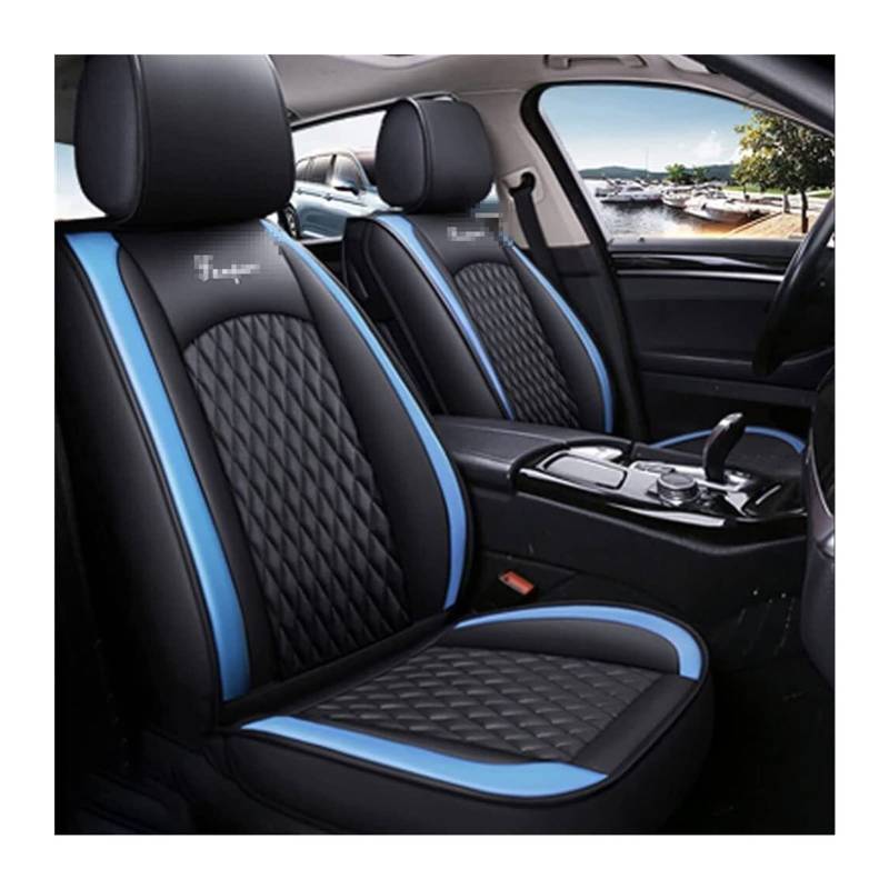 LADPZJNW Autositzbezüge Für I&nfiniti M35 Benutzerdefinierte Autositzbezüge Full Set Ledersitzabdeckung Protector Vordere Hinterkissen Protektoren Alle Jahreszeiten Auto Sitzbezügesets(Black-Blue) von LADPZJNW