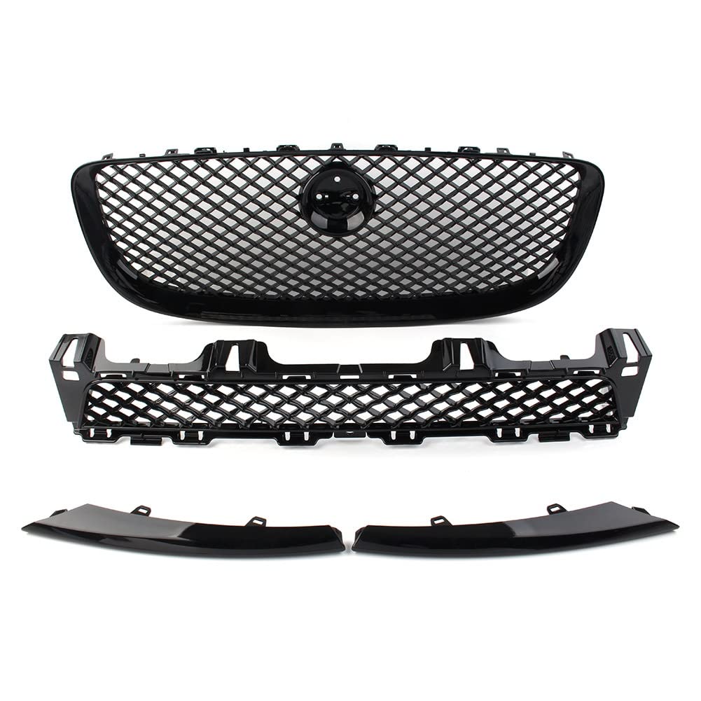 LADPZJNW Autositzbezüge Für J&aguar Für XJ 2010-2015 Auto-Frontstoßstangengrill Oben + Unteres Mesh-Grill-Zubehör Sitzbezügesets von LADPZJNW