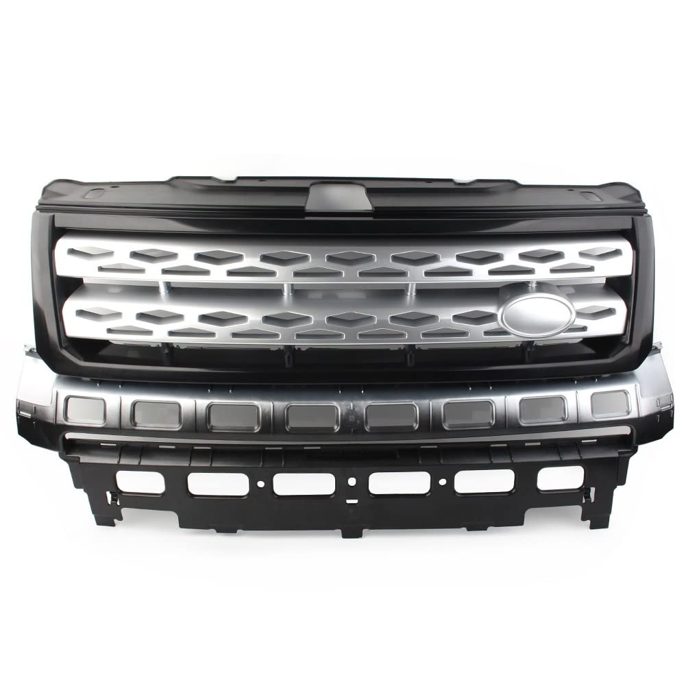 LADPZJNW Autositzbezüge Für L&and Für Rover Für Freelander 2 Für LR2 Für L359 2010-2016 Autozubehör Teile ABS Kühlergrill Stoßstange Mesh Grill Sitzbezügesets(Black Black Silver) von LADPZJNW