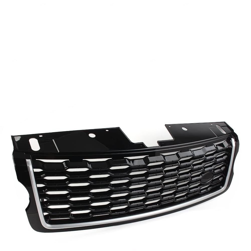 LADPZJNW Autositzbezüge Für L&and Rover Für Range Rover Für Vogue Für L405 2013-2017 Oberer Mesh-Grill Der Vorderen Stoßstange des Autos Sitzbezügesets(Black Silver) von LADPZJNW