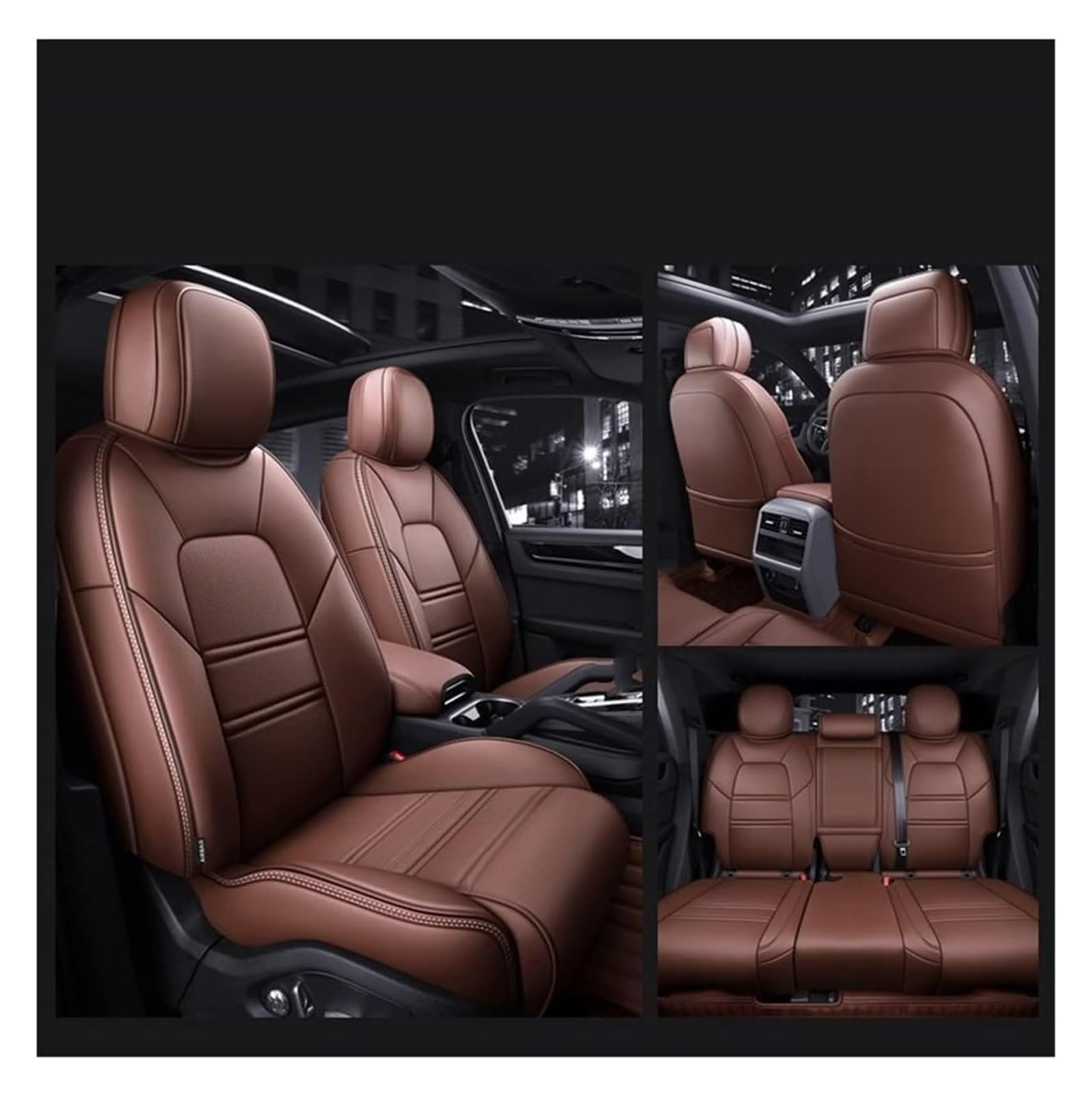 LADPZJNW Autositzbezüge Für P&orsche Für Panamera 2010 2011 2012 2013 2014 2015 2016 Sitzbezüge Custom Car Seat Cover Full Set Sitzbezügesets(6) von LADPZJNW